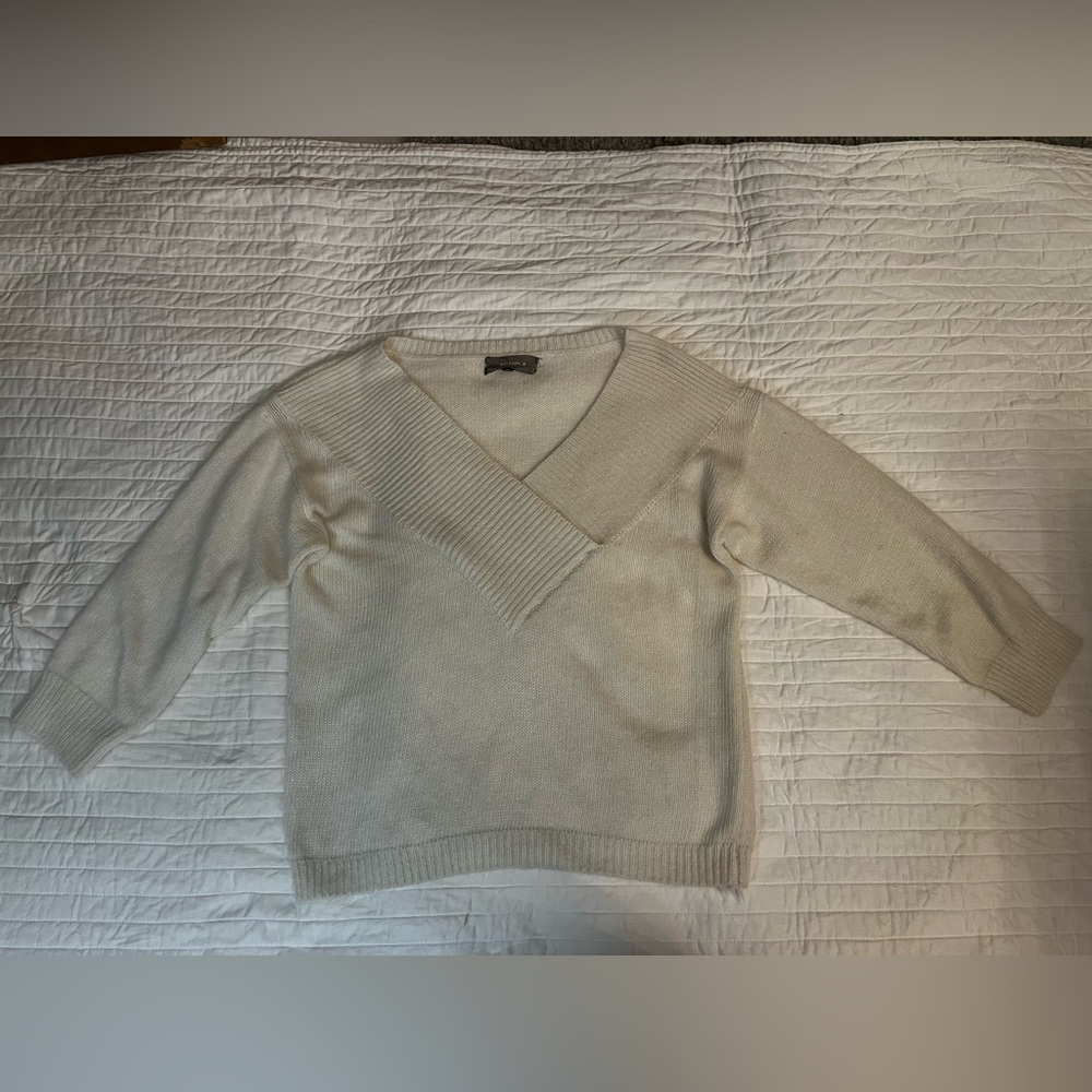 Anthropologie 4SI3NNA Cream Sweater Soft Wool Blend